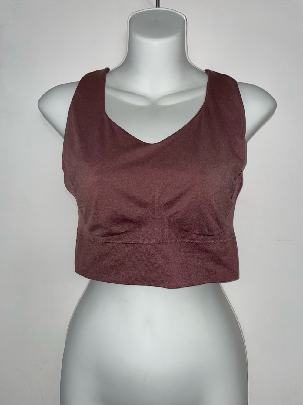 Seamless Scoop Neck Crop Bralette - Mauve